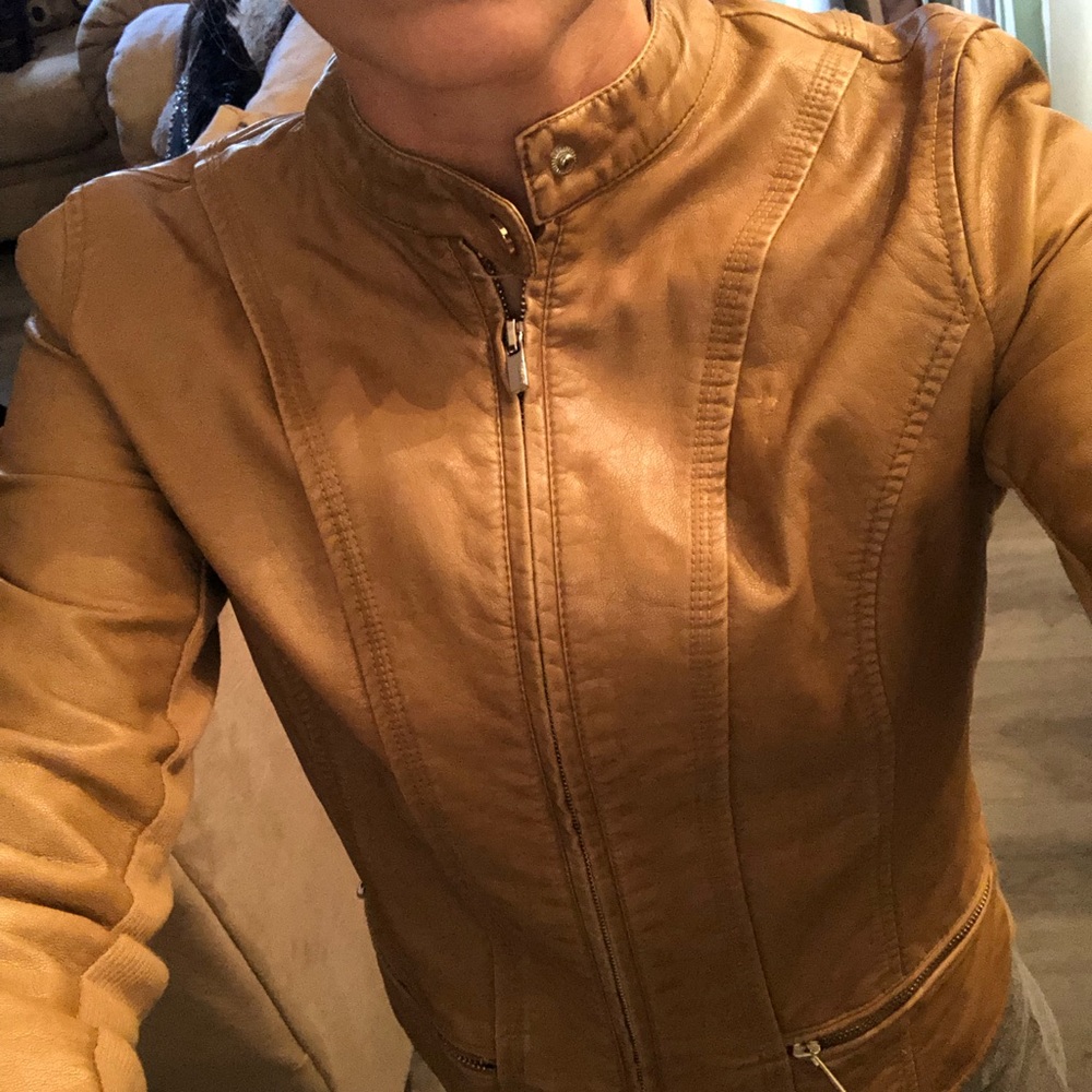 Express tan leather jacket S